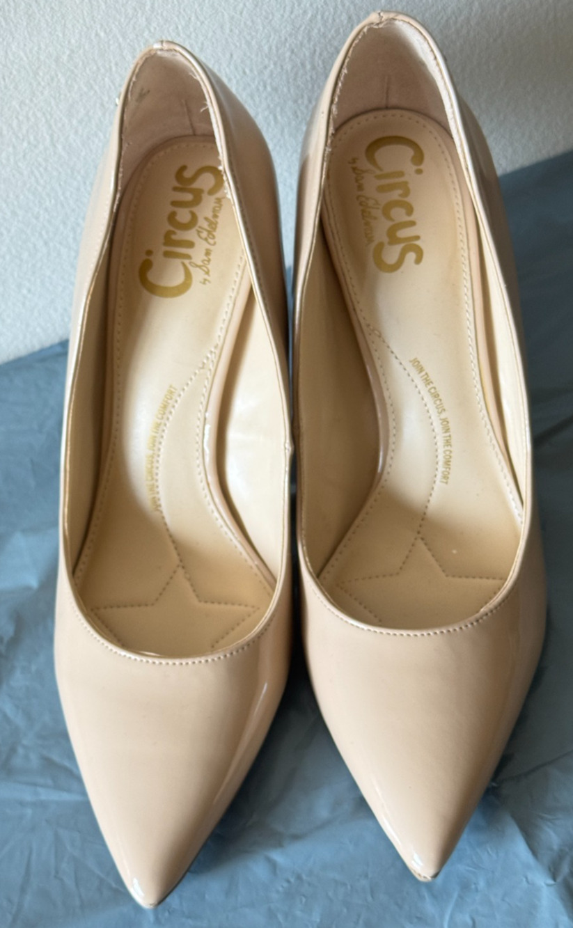 Circus by Sam Edelman Mina Nude Patent Pointed Toe Pumps Size 8M